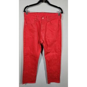 Levi's 501 Button Fly Jeans Mens 34 Red Straight Leg Denim Festival Western
